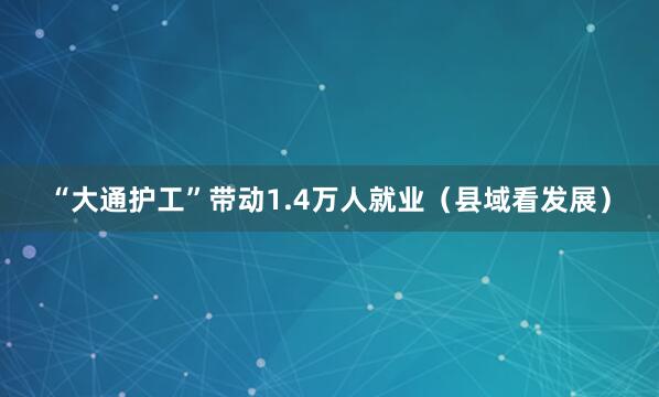 “大通护工”带动1.4万人就业（县域看发展）