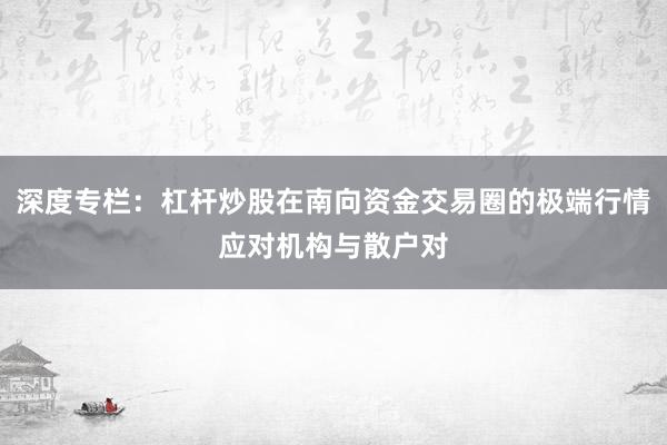 深度专栏：杠杆炒股在南向资金交易圈的极端行情应对机构与散户对