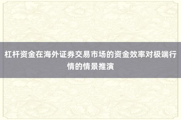 杠杆资金在海外证券交易市场的资金效率对极端行情的情景推演