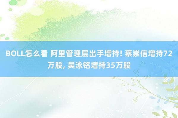 BOLL怎么看 阿里管理层出手增持! 蔡崇信增持72万股, 吴泳铭增持35万股