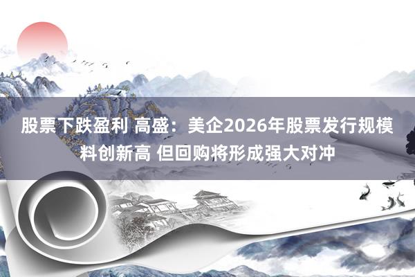 股票下跌盈利 高盛：美企2026年股票发行规模料创新高 但回购将形成强大对冲