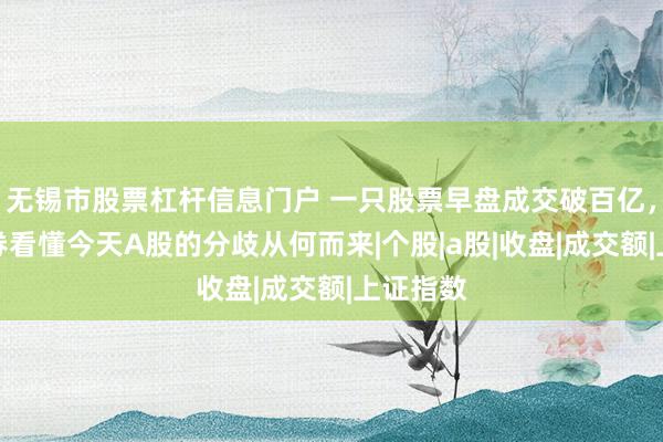无锡市股票杠杆信息门户 一只股票早盘成交破百亿，元鼎证券看懂今天A股的分歧从何而来|个股|a股|收盘|成交额|上证指数
